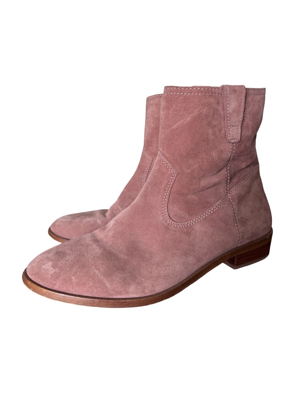 Rebecca Minkoff Chasidy Pink Suede Western-Inspired Booties Size 7